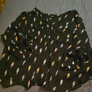 Torrid Black Top with Colorful Lightning Accents